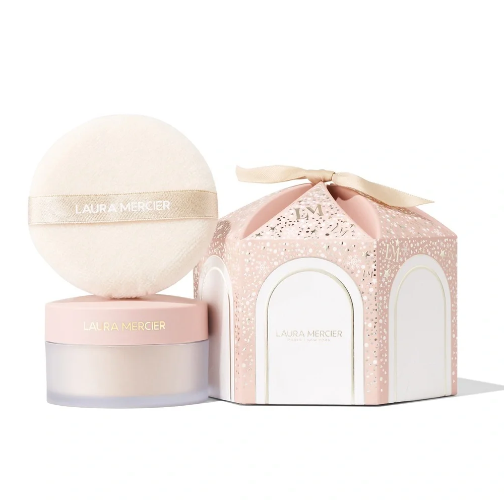New Laura Mercier Divinely Flawless Translucent Loose Setting Powder & Puff